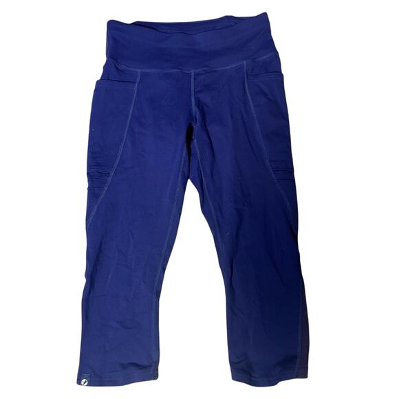 Oiselle Blue Cropped Side Pocket Leggings - Picture 1 of 8